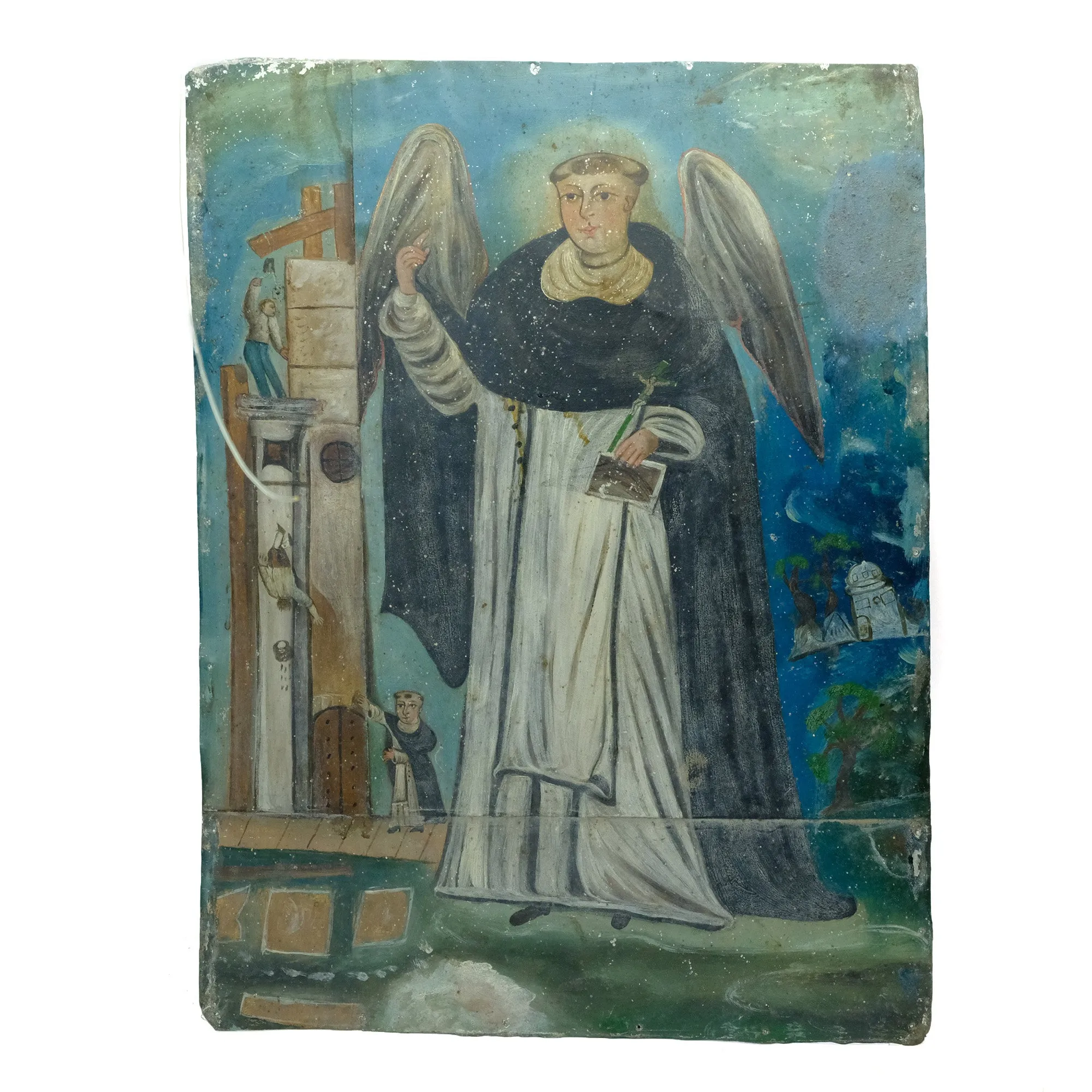 San Vicente Ferrer 19th Century Mexican Retablo #166