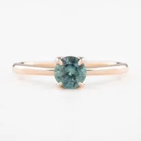 Sara Ring 0.72ct Light Blue Round Montana Sapphire, 14k Rose Gold (One of a kind)