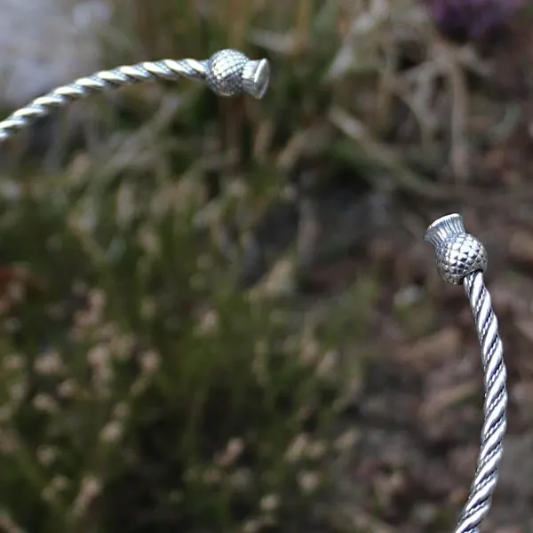 Scottish Thistle Torc - Sterling Silver