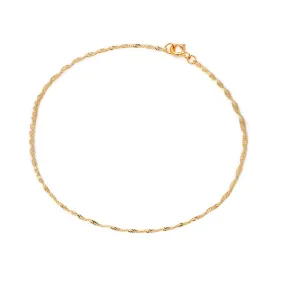 Singapore Anklet | Solid 14k Gold