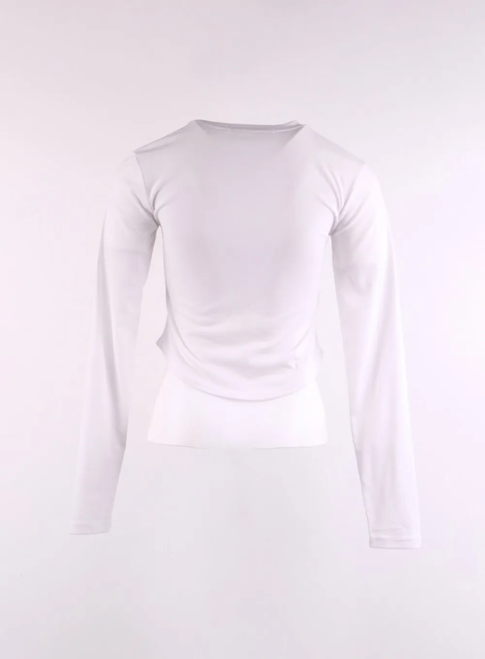 Solid Bowknot Long Sleeve Top CJ425