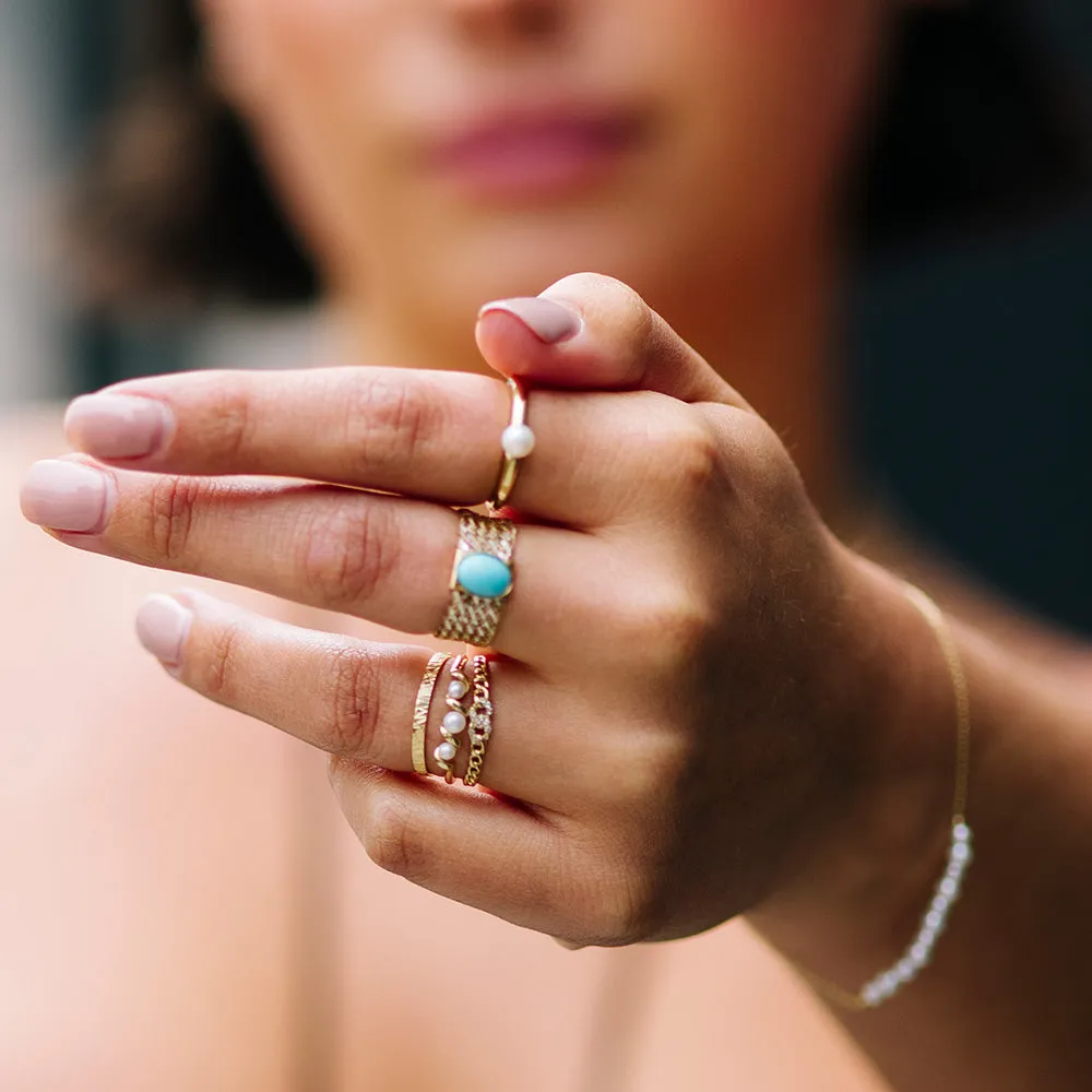 Solid Gold Bold Chain Link Ring