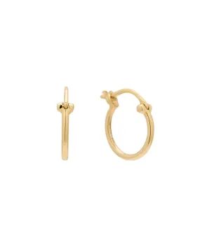 Solid Gold Slim Latch Hoops - 9mm