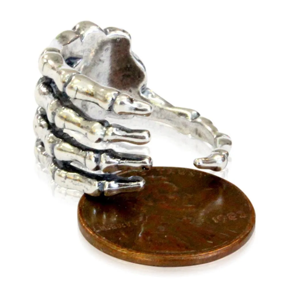 Solid Sterling Silver Skeleton Hand Ring