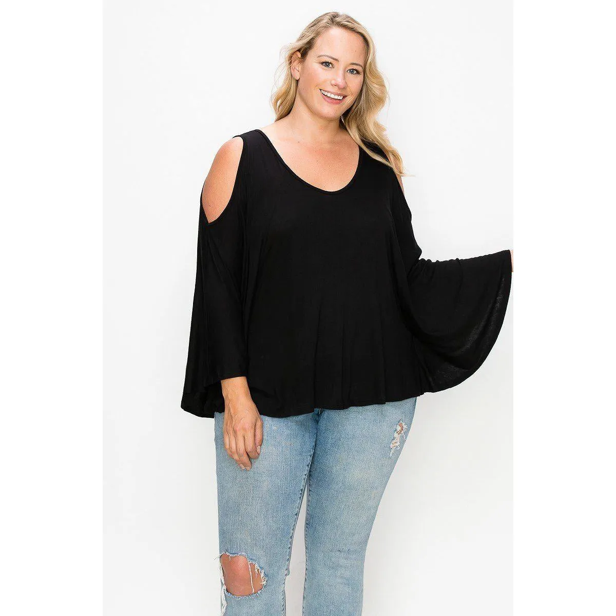 Solid Top Featuring Kimono Style Sleeves