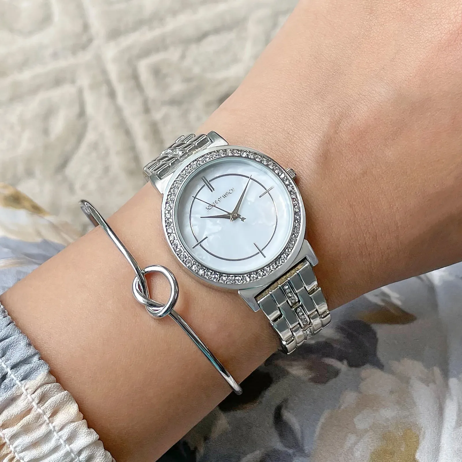 Stacie Silver Watch Bracelet Stack