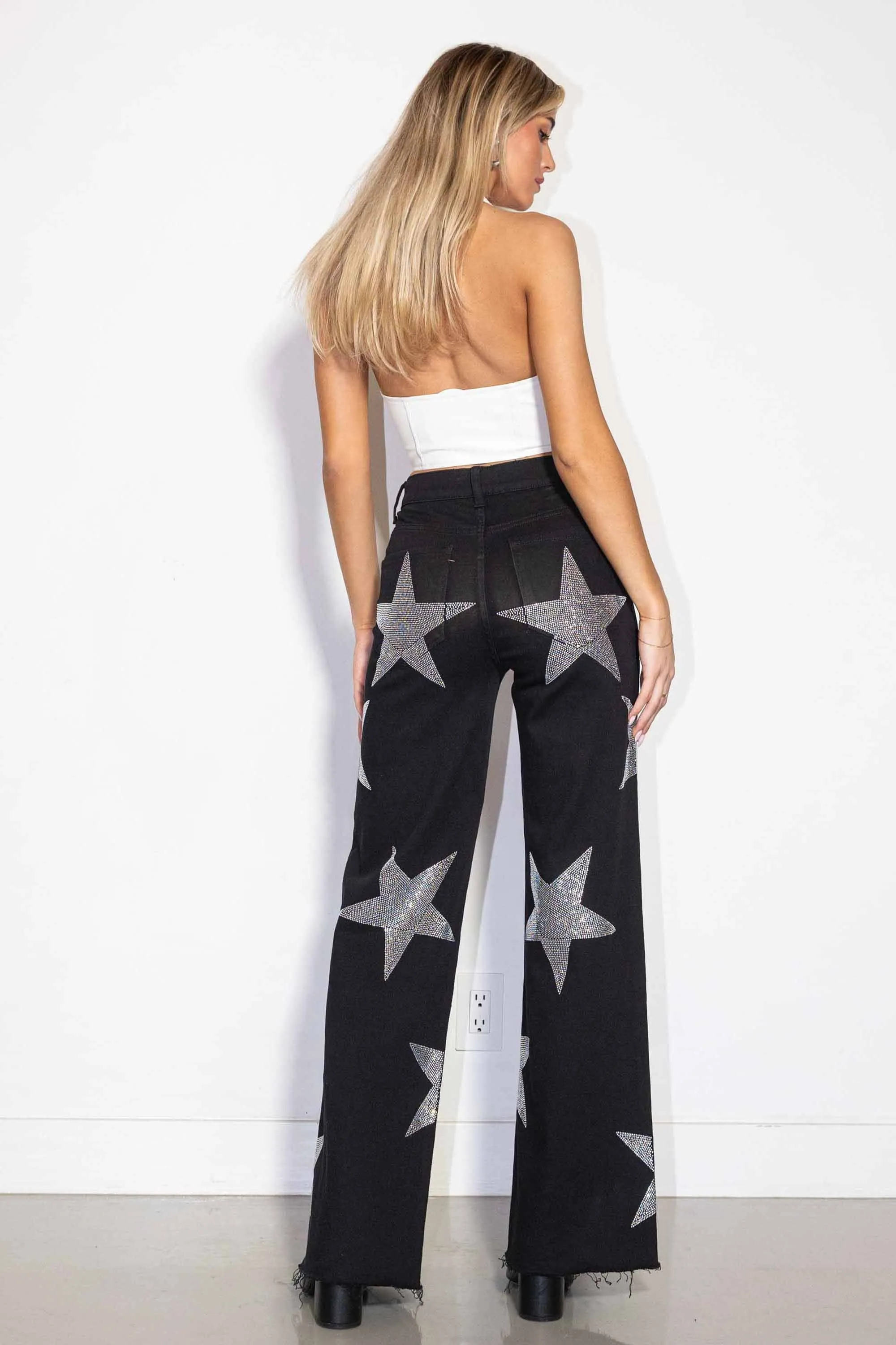 Stardust Wide Leg Pants- Black