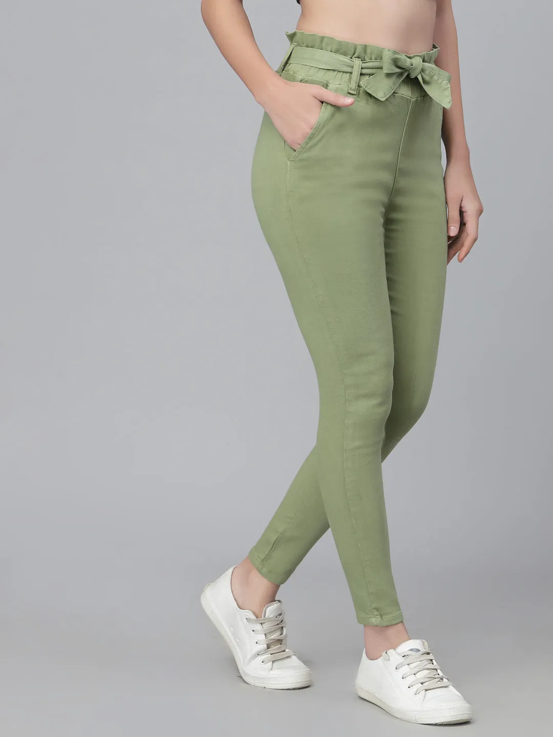 Style Quotient Women Green Slim Fit Trousers