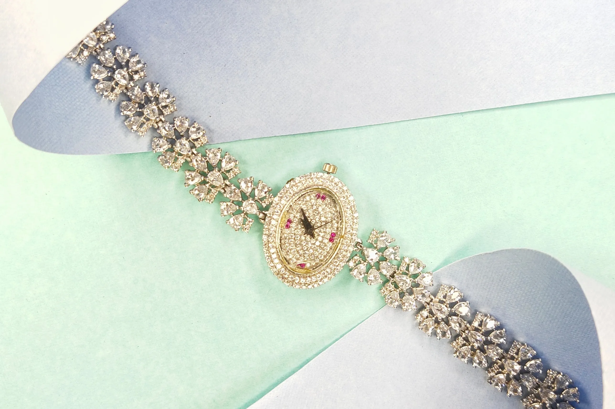 Stylish Gold Plated Cz Watch By Asp Fashion Jewellery