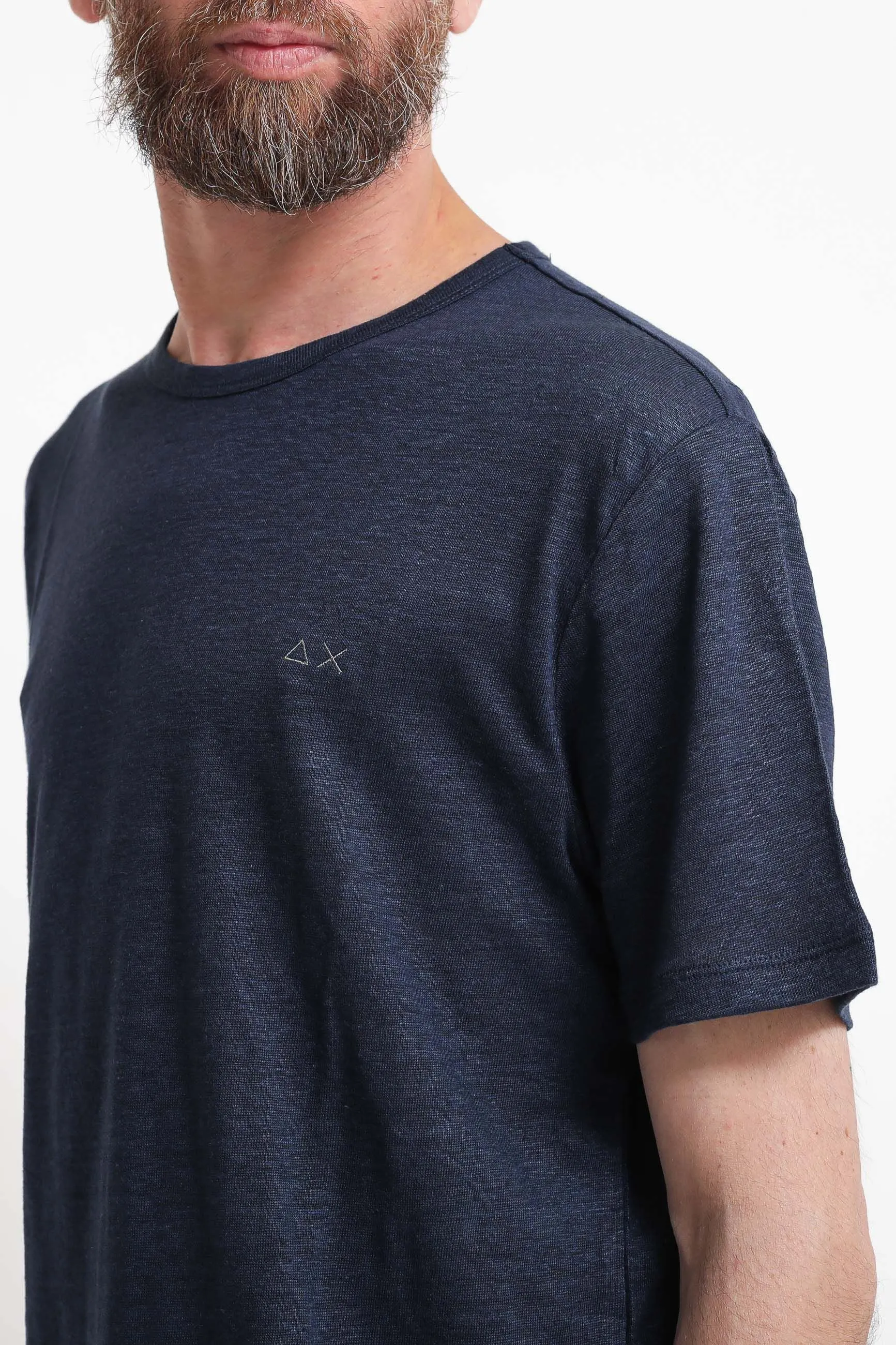 T-Shirt Linen Solid - Navy Blue