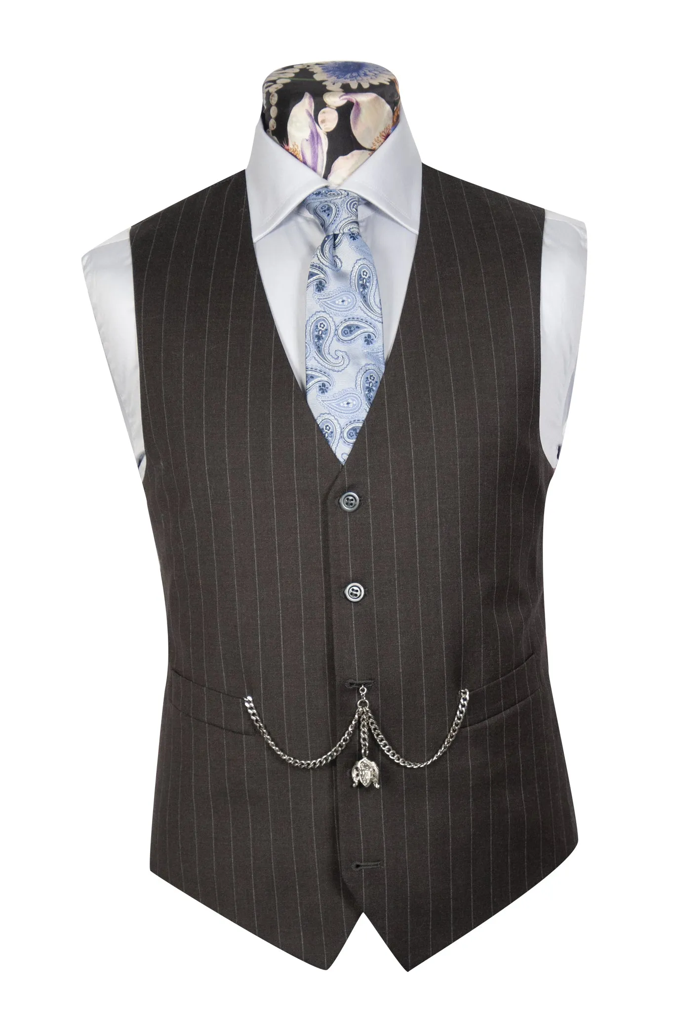 The Graham Grey Brown Pinstripe Suit