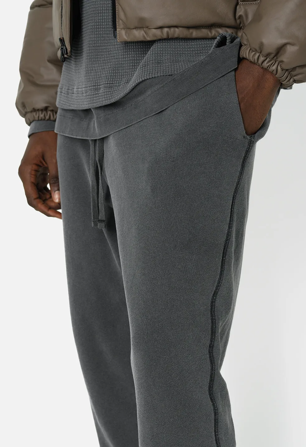 Thermal Lined LA Sweatpants / Washed Black