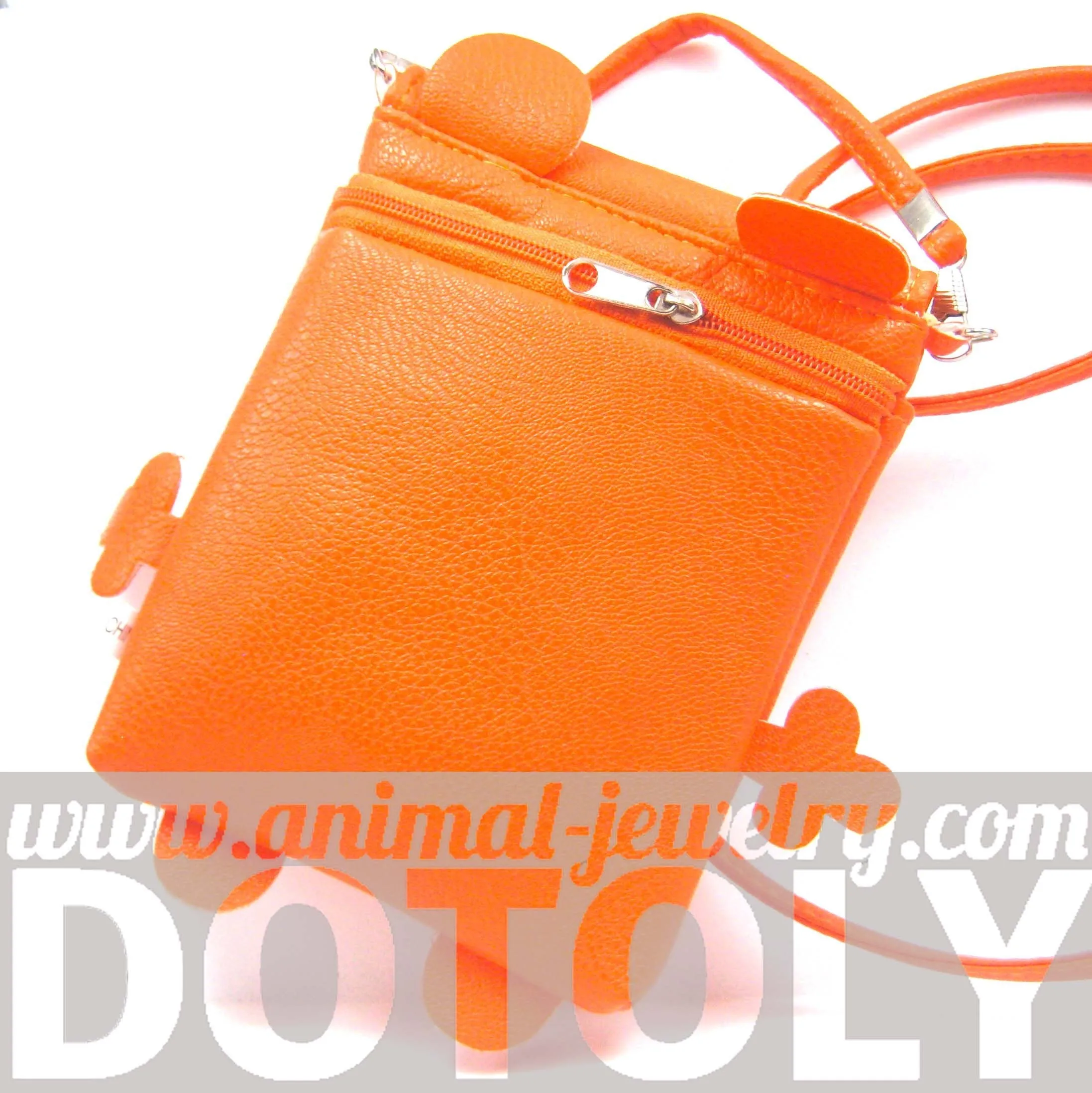 Toothy Monster Small Cross Body Shoulder Bag Purse in Orange