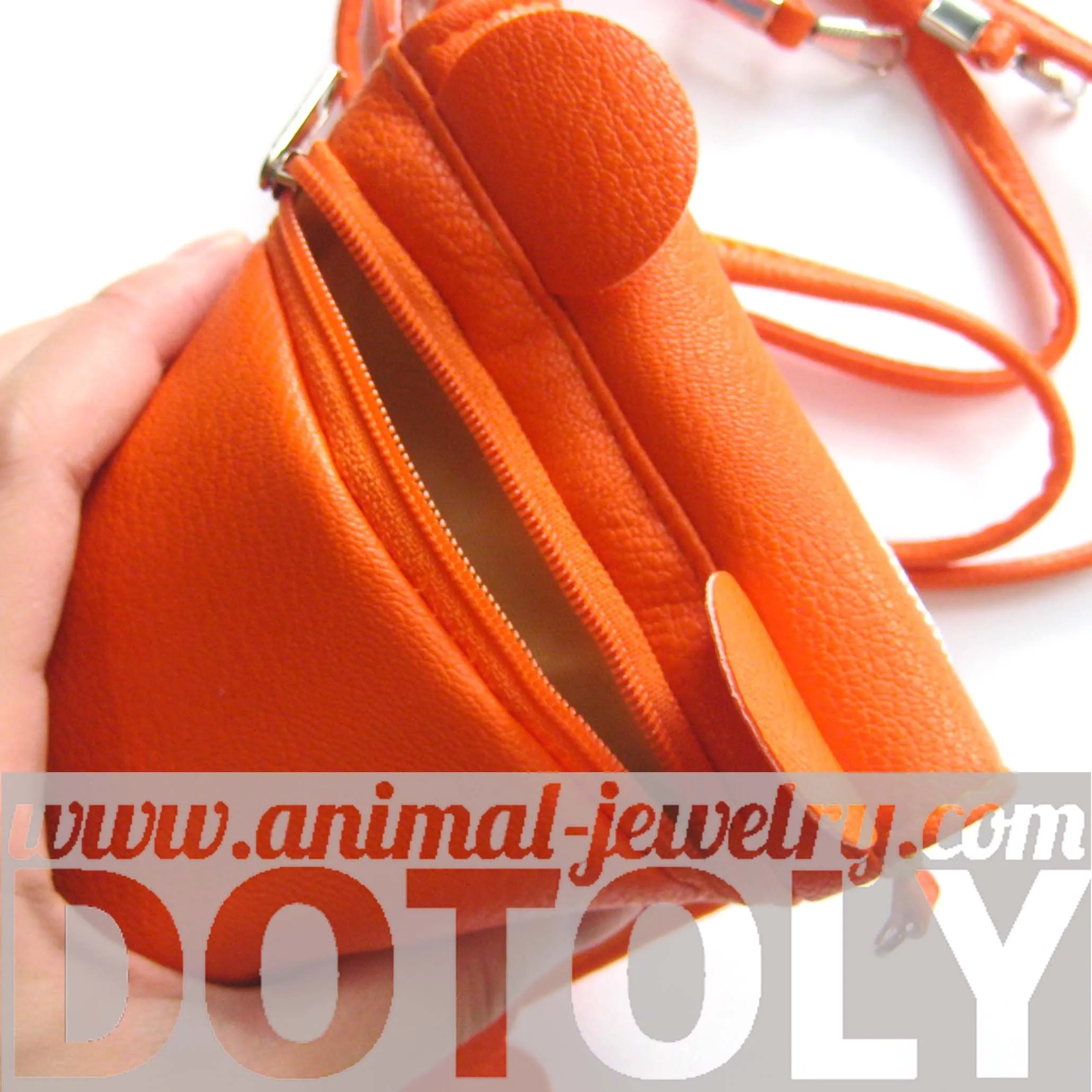 Toothy Monster Small Cross Body Shoulder Bag Purse in Orange