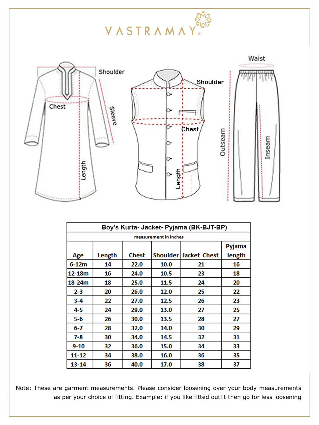 VASTRAMAY Boy's Cream Mirror Work Jacket And Solid Kurta Pyjama Set