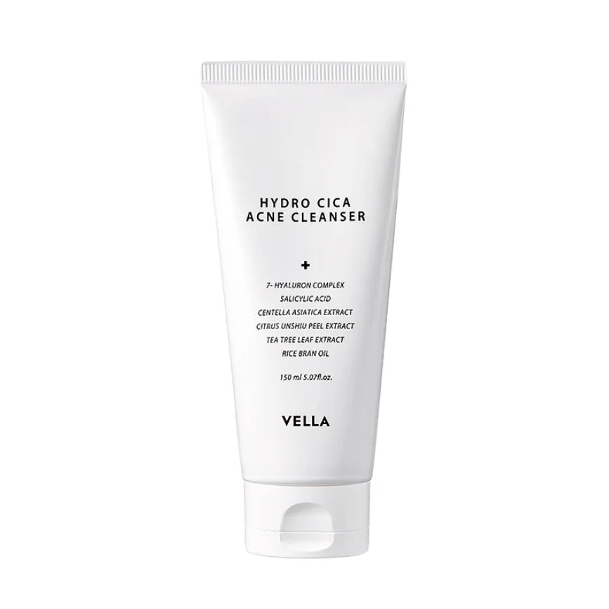 Vella Hydro Cica Acne Cleanser 150ml Sensitive Skin Moisture Vegan Cosmetics Beauty