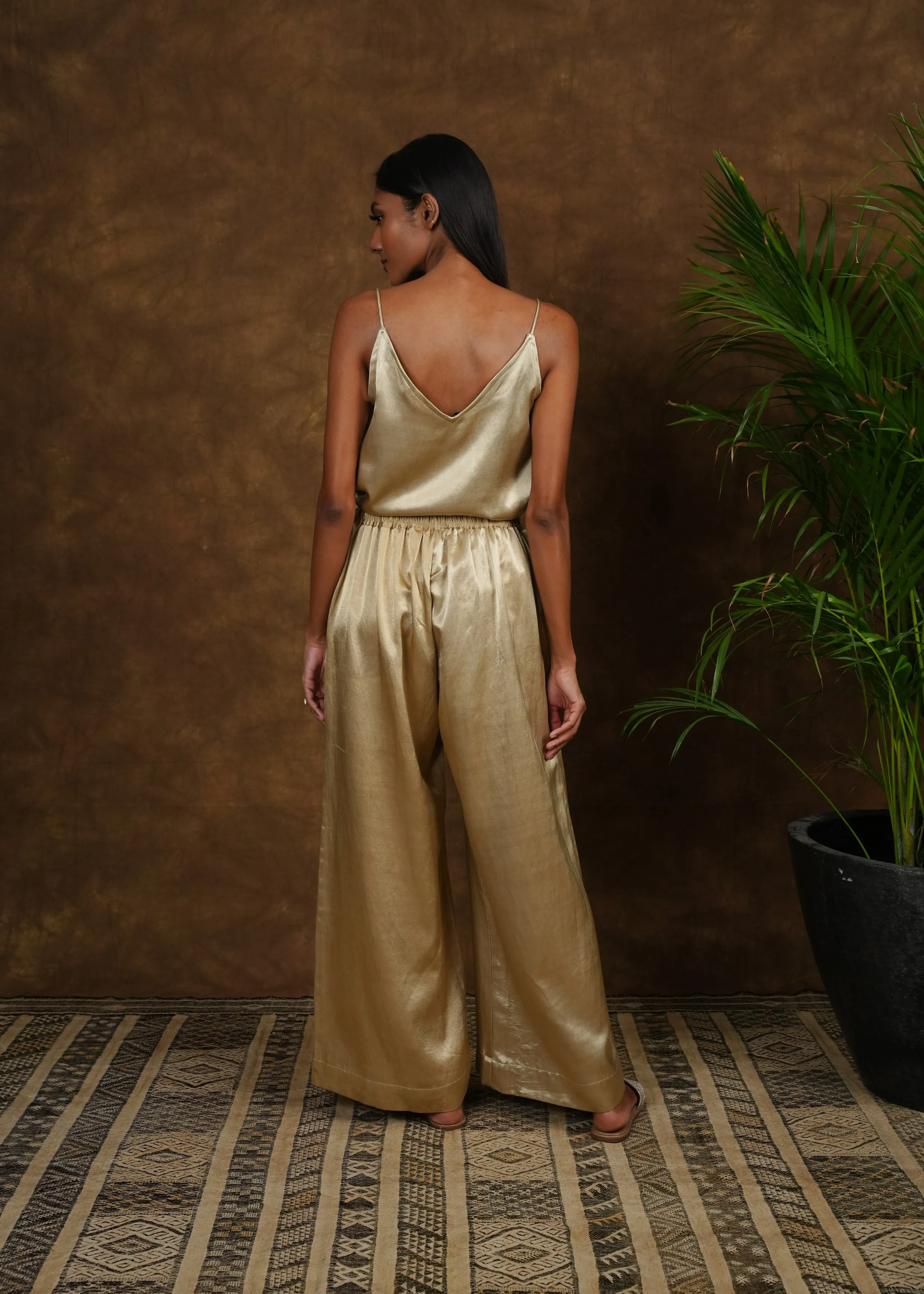 Wide Leg Pant - Gold