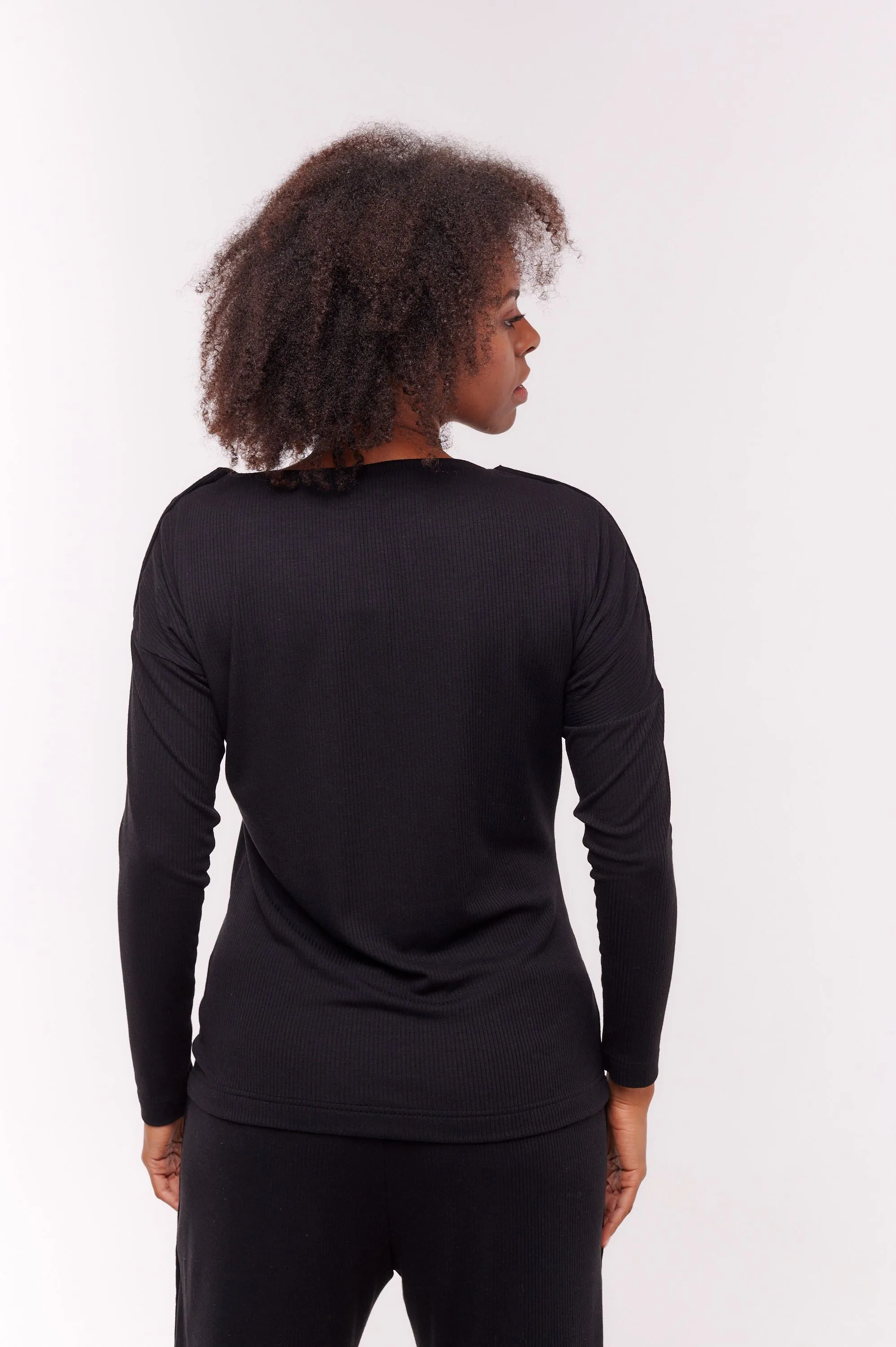 Women's Long Sleeve Top with Side Snap Closures