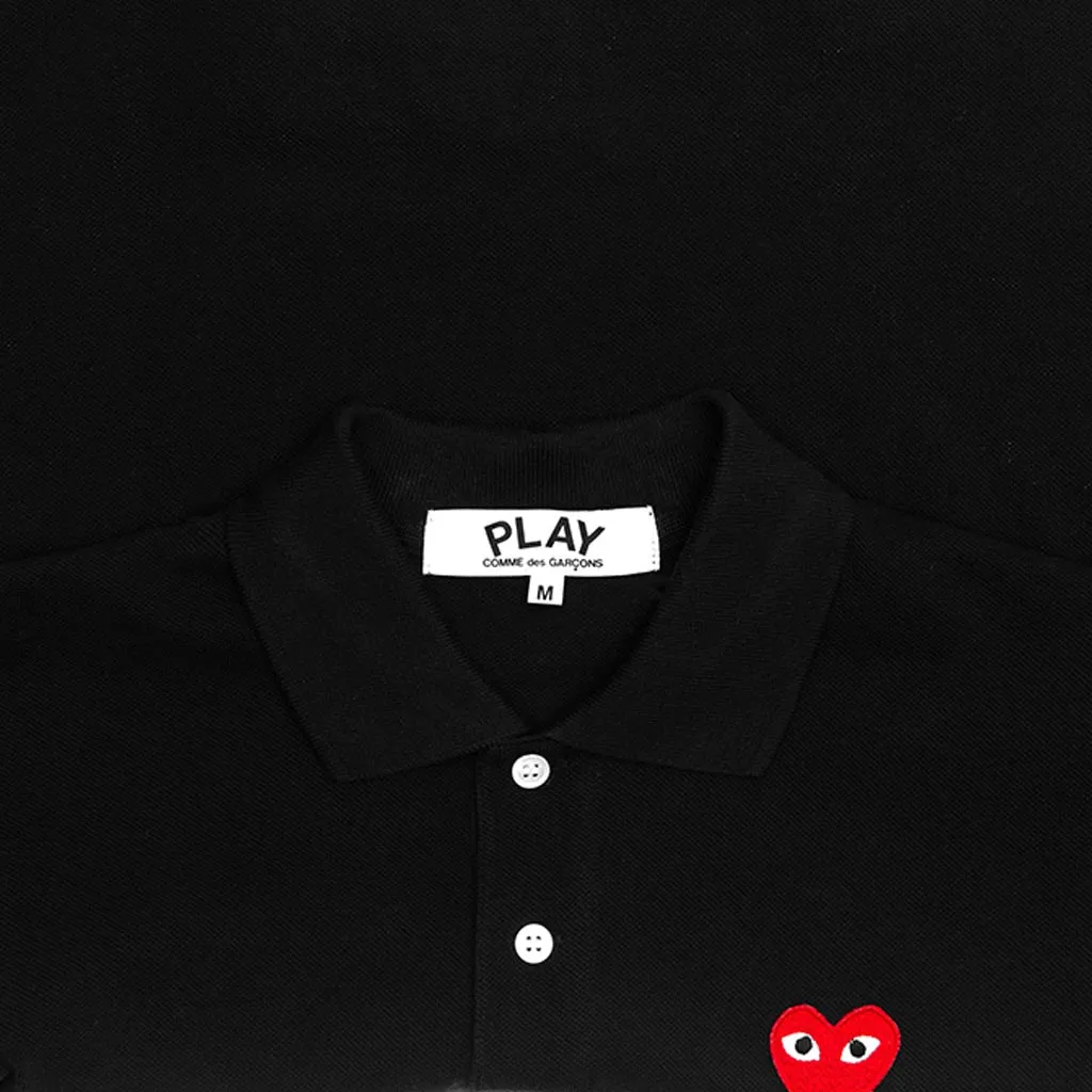 Women's Red Emblem Polo Tee - Black