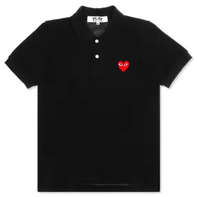 Women's Red Emblem Polo Tee - Black