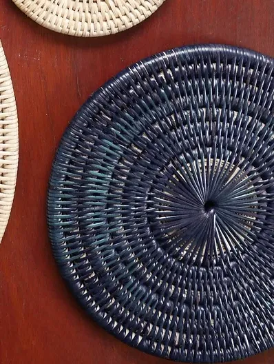 Zarava Rattan Coasters Set